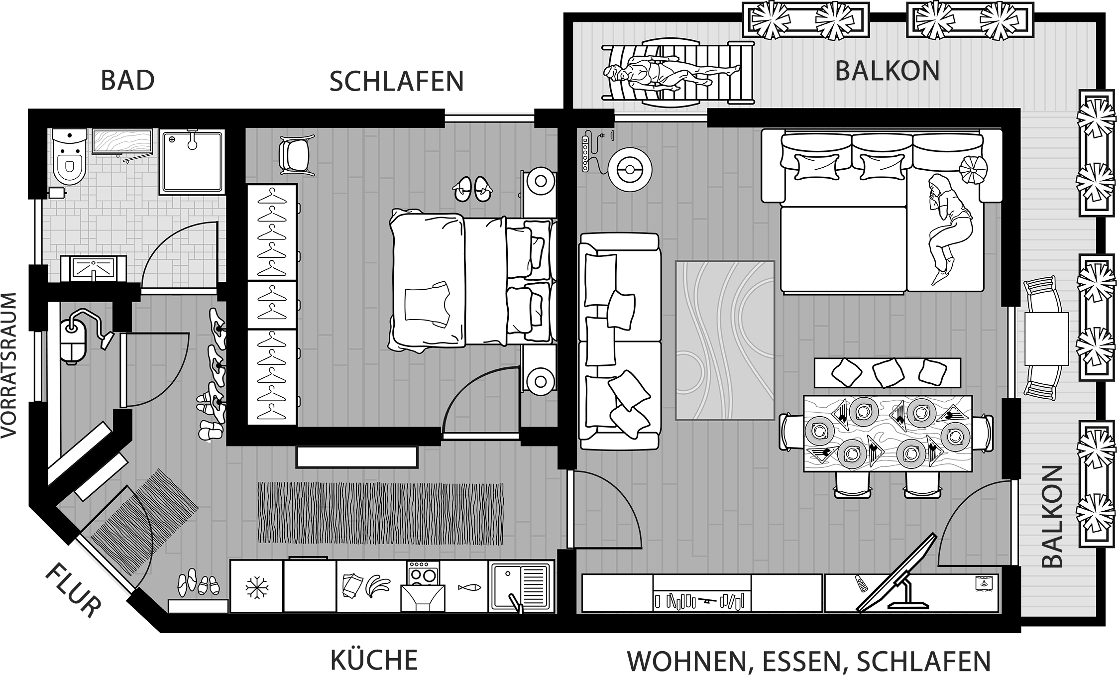Ferienwohnung Grundriss
