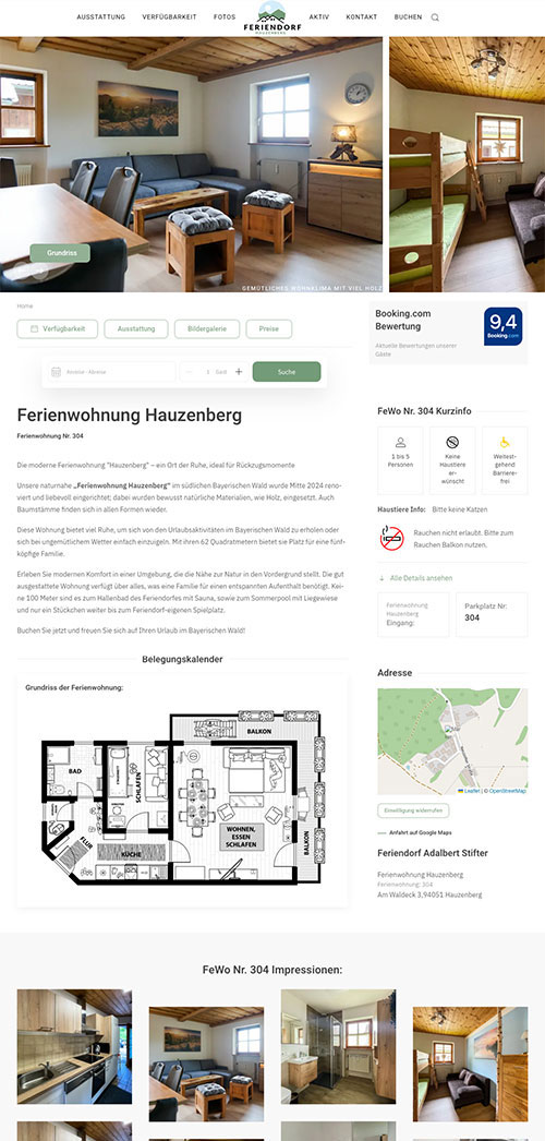 Ferienwohnung Webdesign Vorlage klassisch