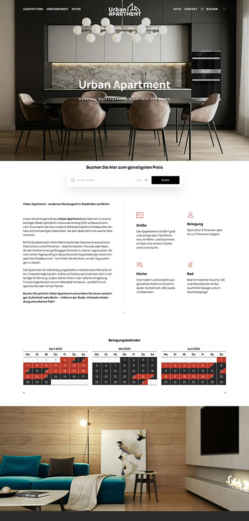Ferienapartment Webdesign Vorlage Urban Apartment