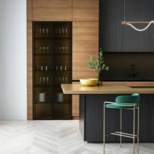 Moderne Küche mit Theke