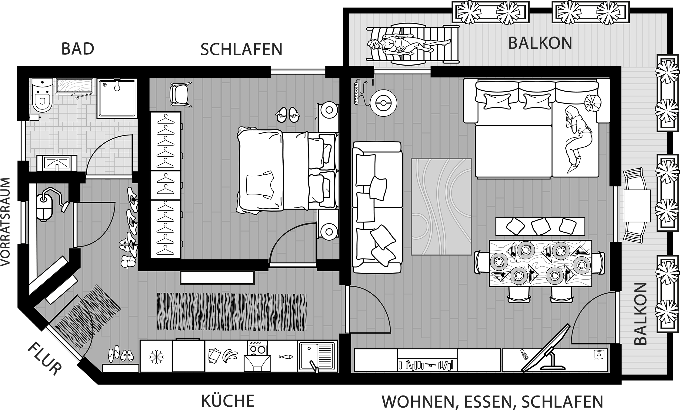 Ferienwohnung Grundriss